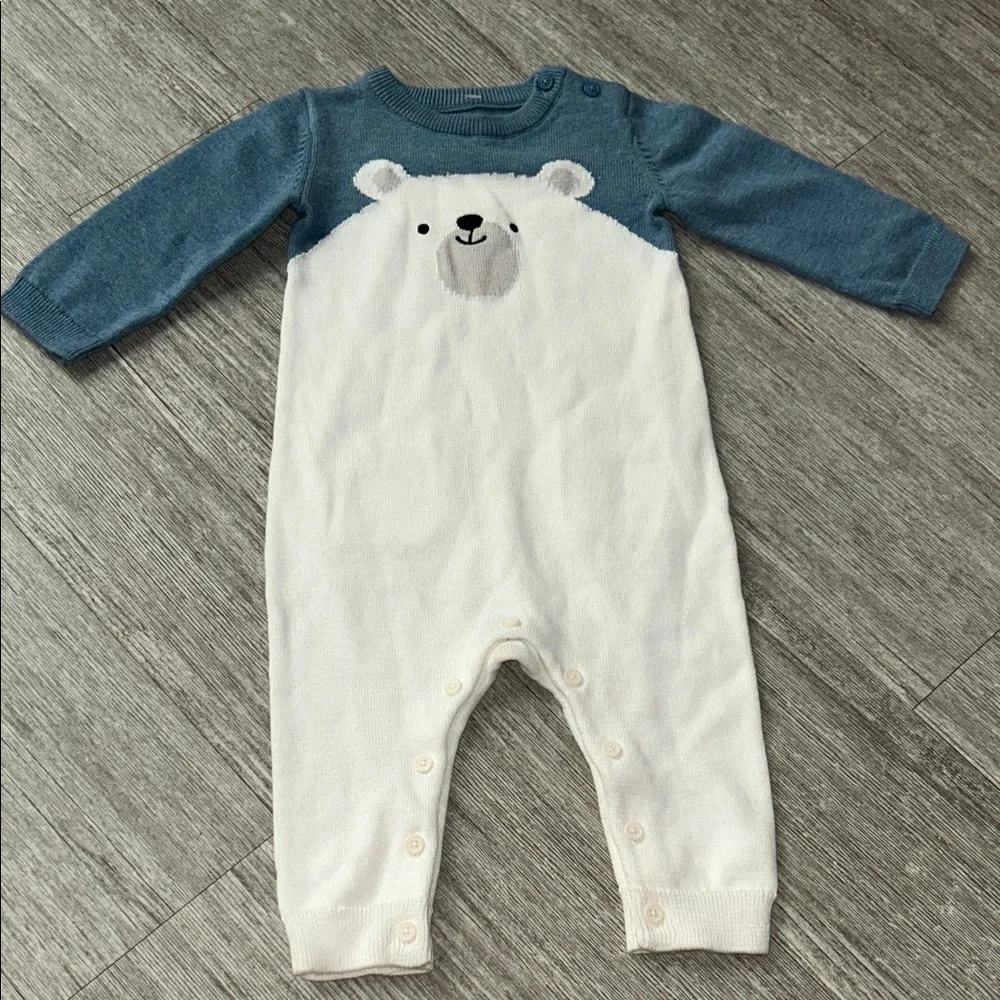 Gymboree blue and White Bear One Piece